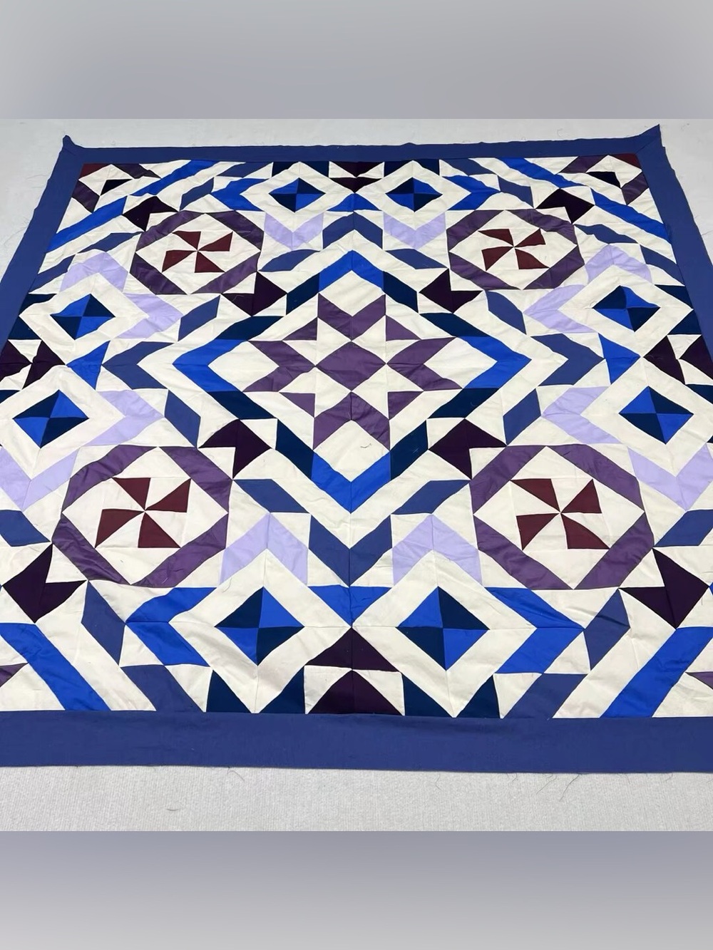 Original Posh Penelope Cotton Fabric Queen size Patchwork quilt top/topper